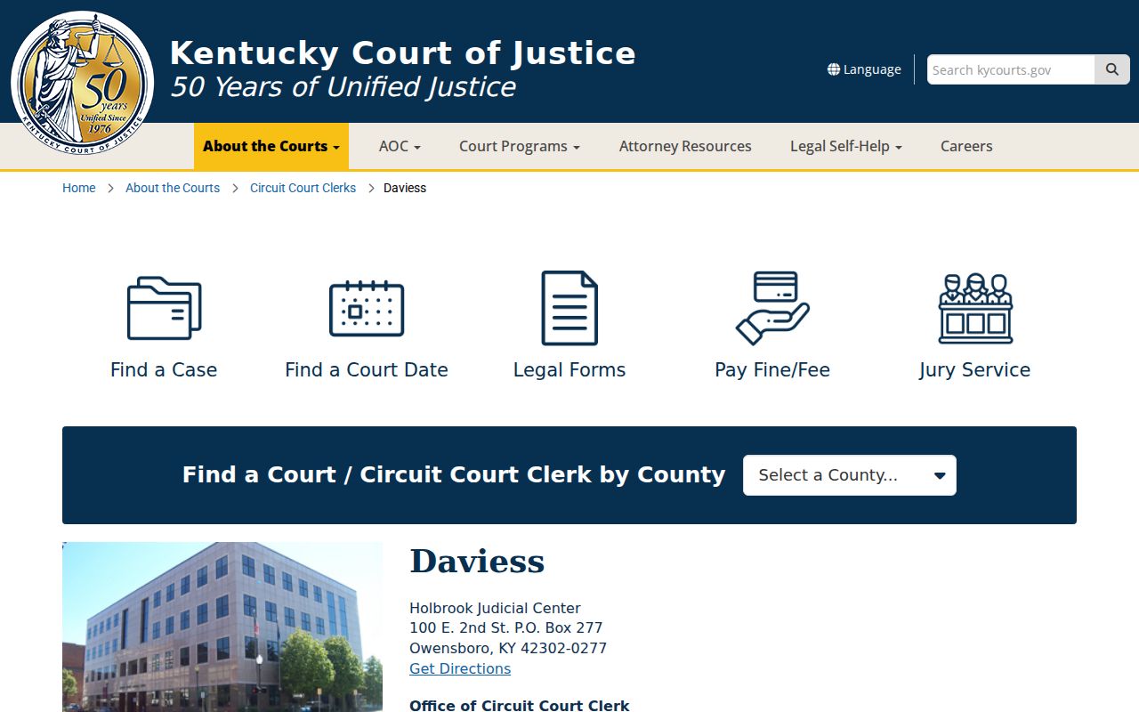 Owensboro residents directory Daviess County court information