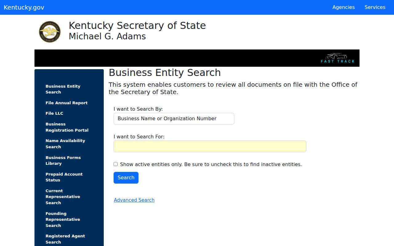 Owensboro residents directory Kentucky business entity search