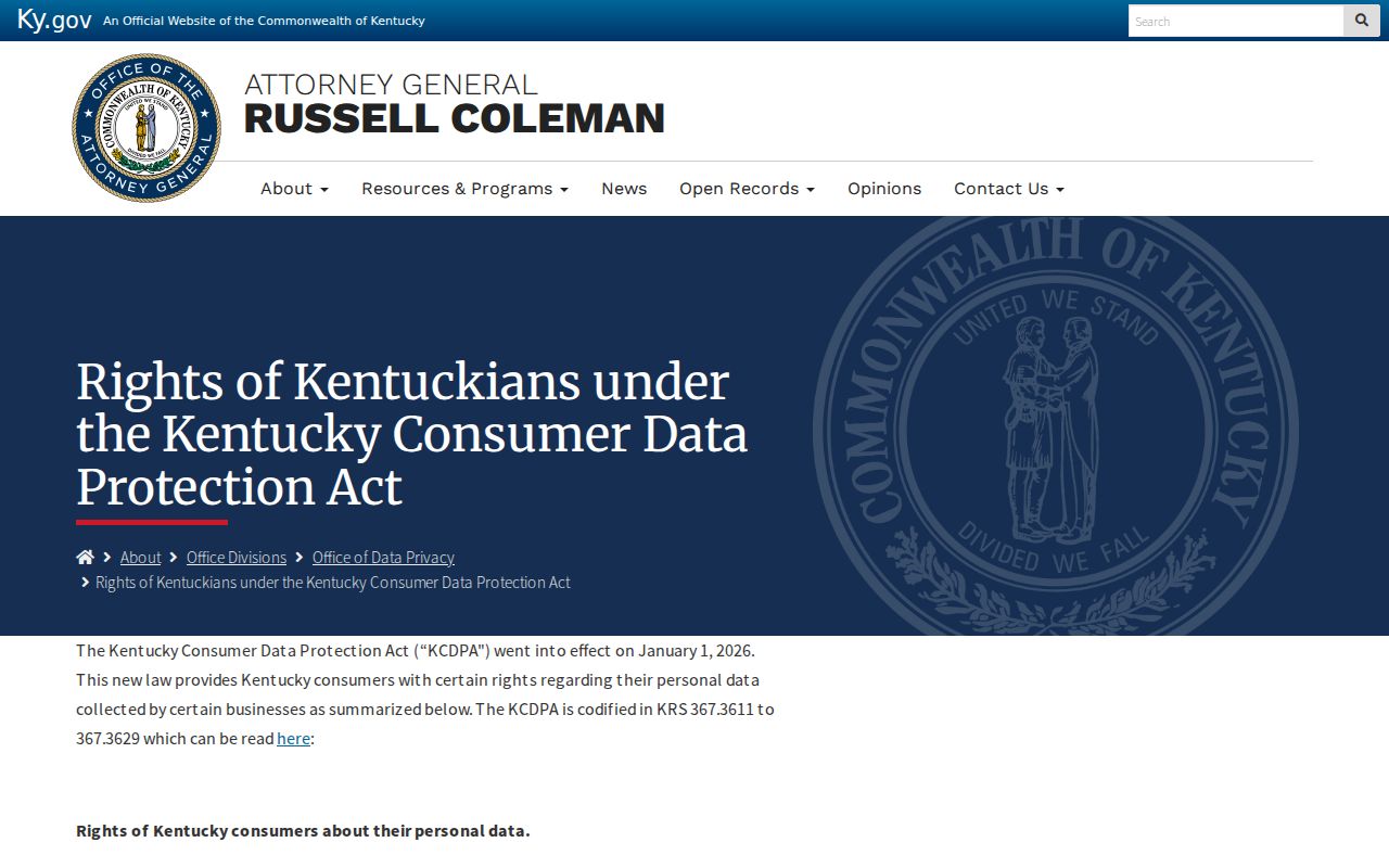 Owensboro residents directory Kentucky consumer privacy rights